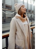 Beige bomber dress with hood FI722 - Online store - Boutique